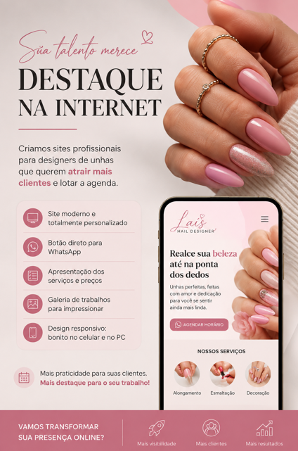 Site da Laís Nail Designer criado pela Prime Sites